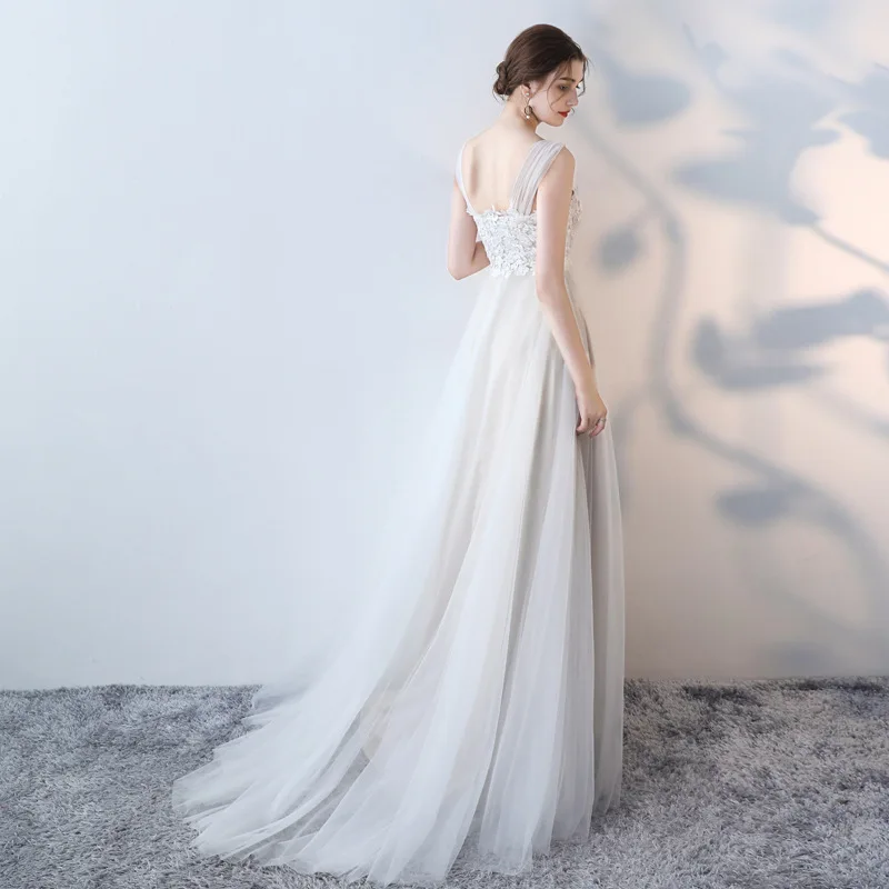 

Women's long evening dress plus size A line o neck sleeveless formal prom event dress simple white cocktail wedding party dress