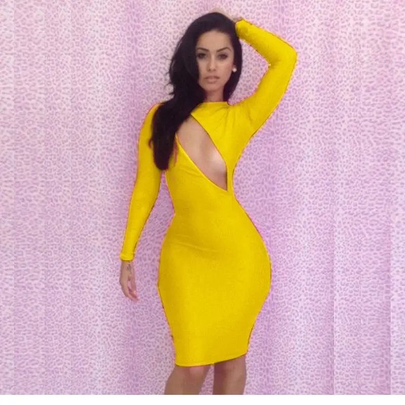 Клубное платье с длинным рукавом 6 цветов оптовая продажа 2016 женская одежда