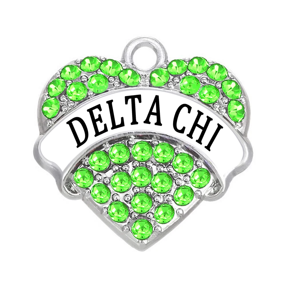 Посеребренные Подвески Стразы Delta Chi из цинкового сплава подвески в виде букв