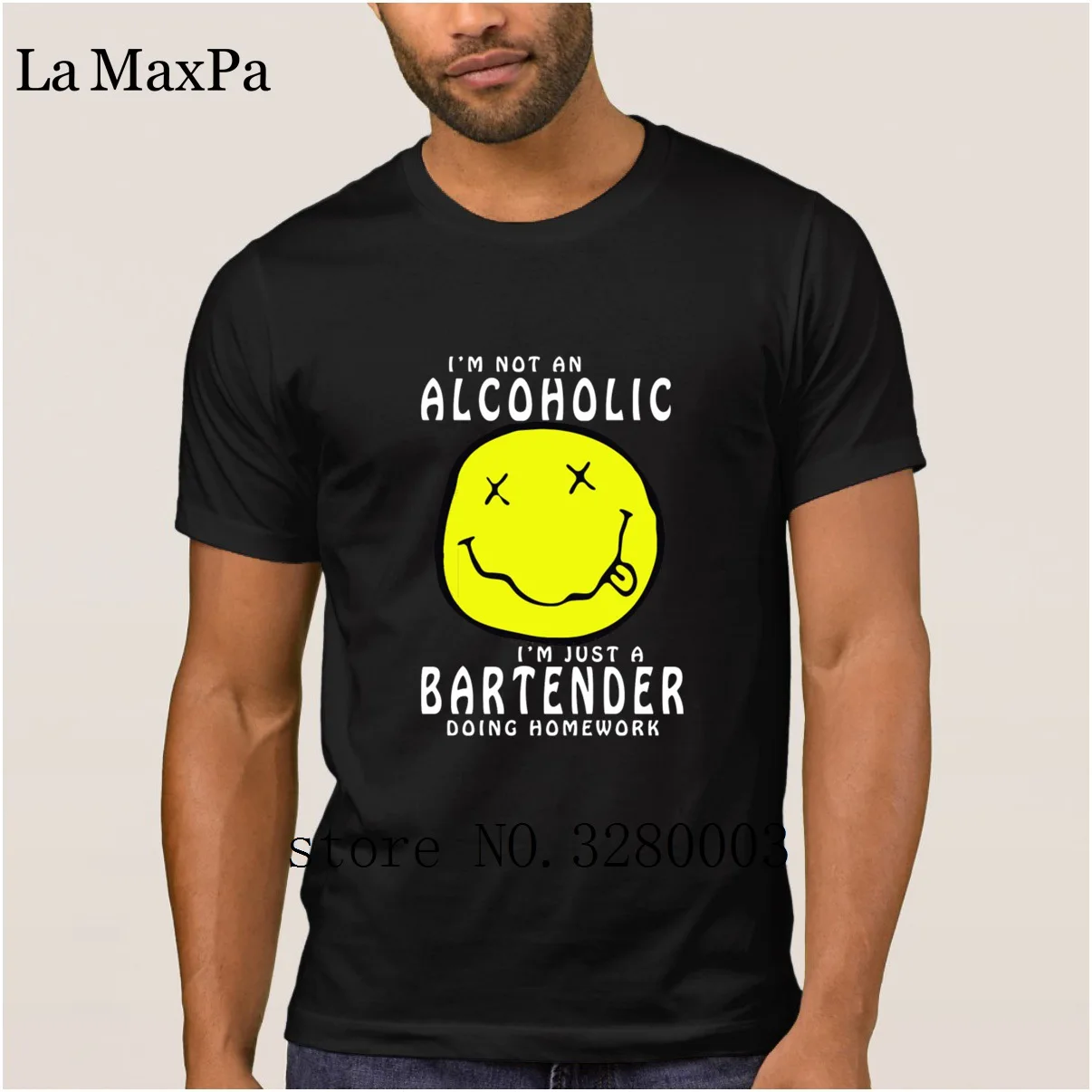 Мужская футболка с домашним заданием надписью i m not A alcol весенние фотографии