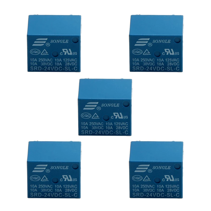 5 шт Pins SRD 24VDC SL C PCB 24V DC катушки Мощность реле|relay 100a|power relaypower pcb relay |