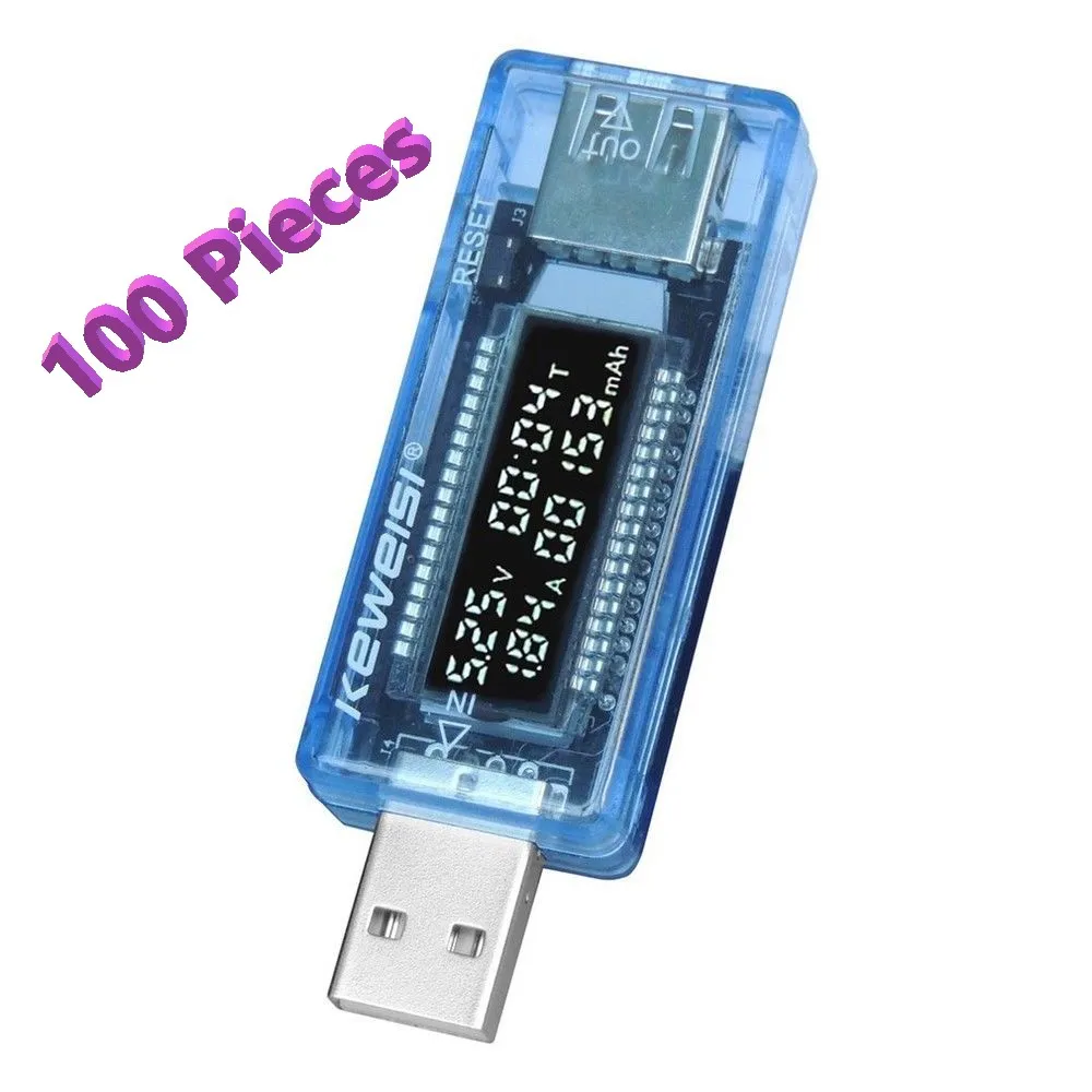 

100 X KWS-V20 USB Digital Charger Doctor Mobile Power Detector Tester