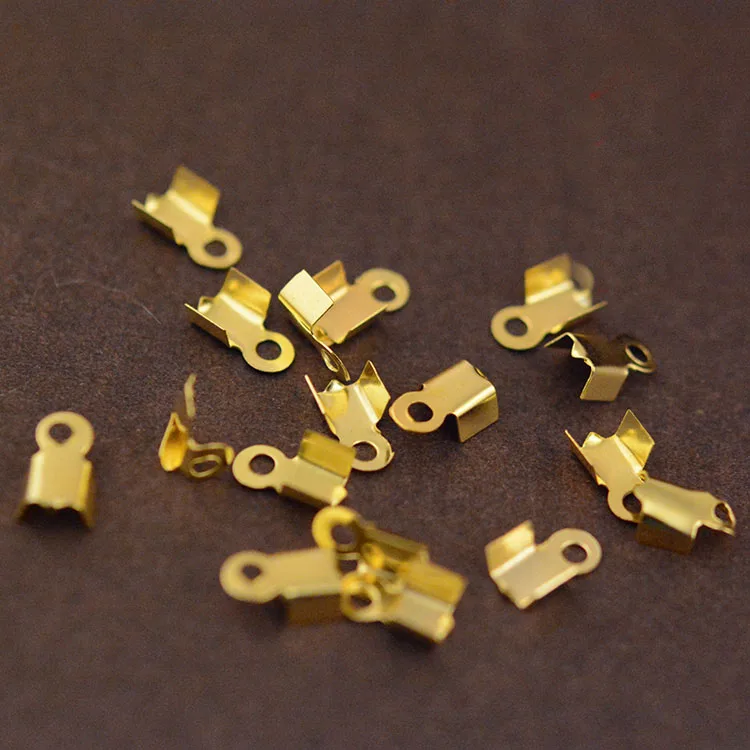 Плоские обжимные концевые бусины для кожаного шнура фурнитура ювелирных изделий