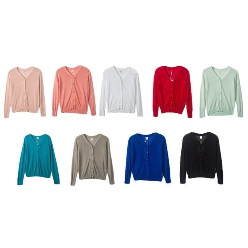 Свитер для девочек-подростков однотонный тонкий кардиган с - Цена: 807.87