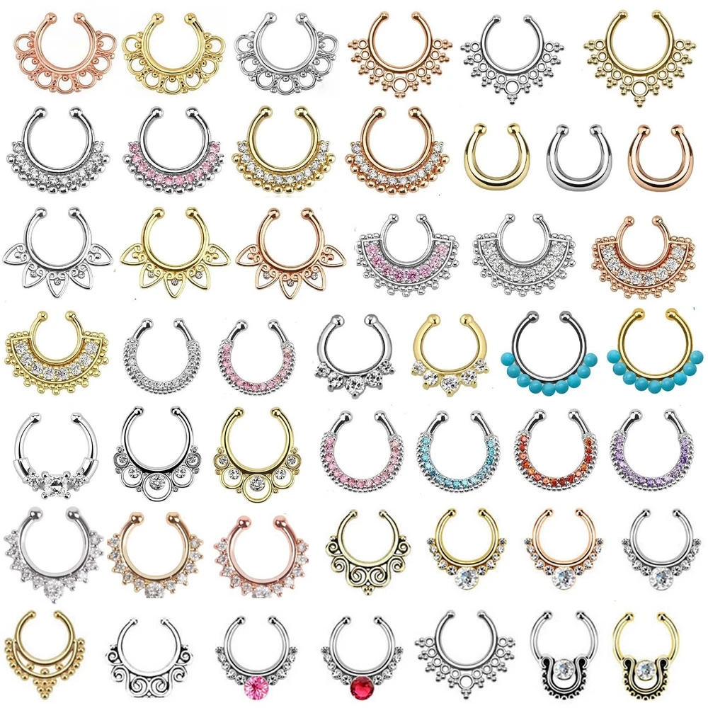 316 л хирургическая сталь с цирконием поддельная перегородка/для женщин зажим для