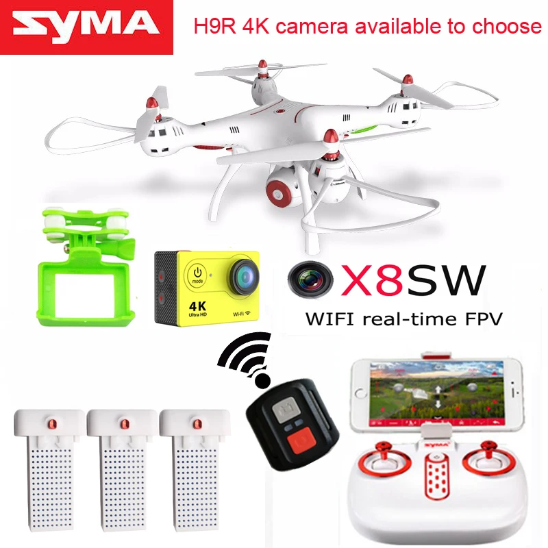 Syma X8SW x8SC WI-FI с видом от первого лица 720P HD Камера или 2MP Камера 6 оси удержания высоты RC Quadcopter RTF р/у или в режиме реального времени H9R 4K Камера drone