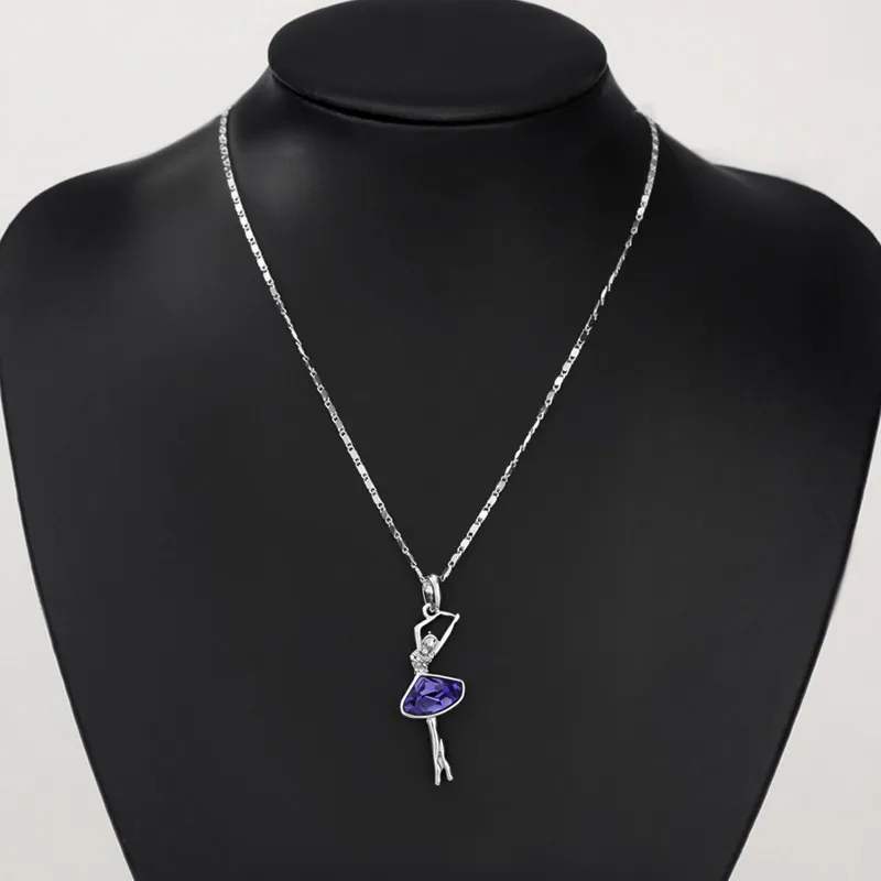 Neoglory Austrian Crystal Pendant Necklaces Women Chain Teen Dancing Girls Birthday Birthstone Gifts Jewelry B1|necklace mens|necklace radionecklace