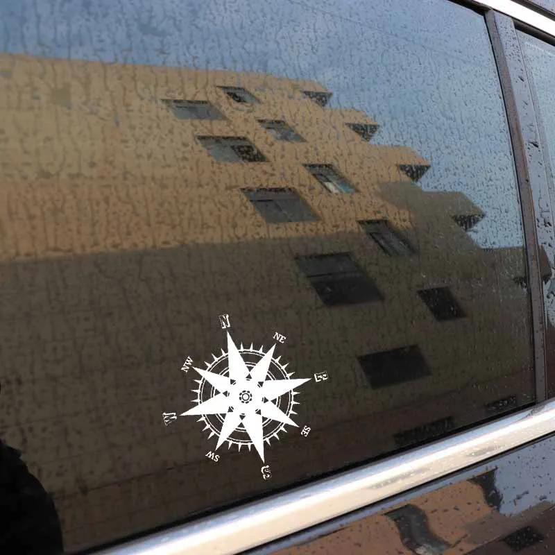 

YJZT 18CM*18CM Compass Vinyl Decal Funny Decor Car Sticker Black/Silver C10-01778
