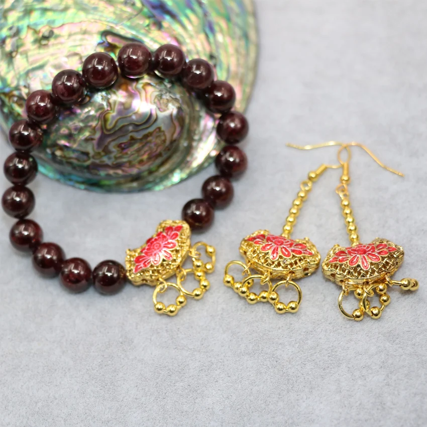 Подвески талисманы натуральный 8 мм гранат круглые каменные бусы Перегородчатые