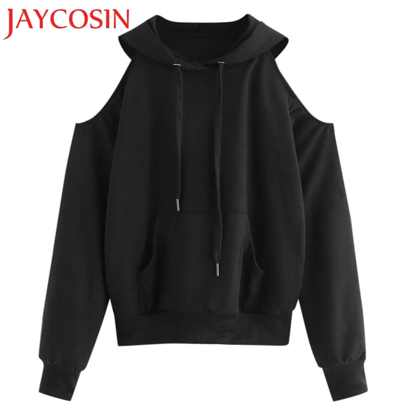 JAYCOSIN 2018 женский однотонный Повседневный свитер с длинными рукавами и открытыми