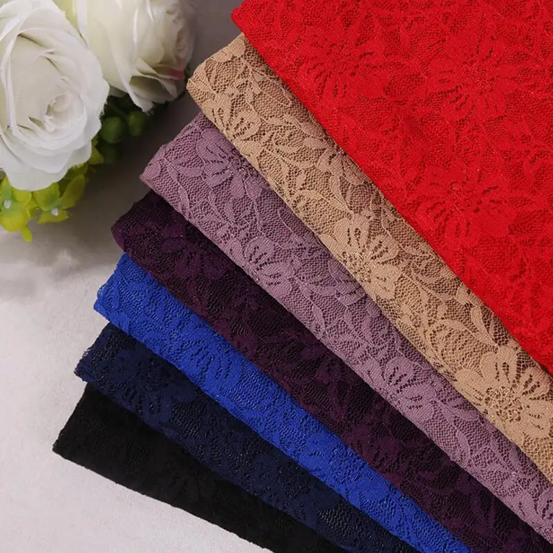 Small Chrysanthemum Embroidery Lace Fabric DIY Apparel Sewing 150cm Wide Nylon Spandex Elastic Hollow | Дом и сад