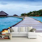 Пользовательские 3D фото обои Мальдивы морской пейзаж 3D гостиная спальня ТВ фон домашний декор роспись стены ткань роспись