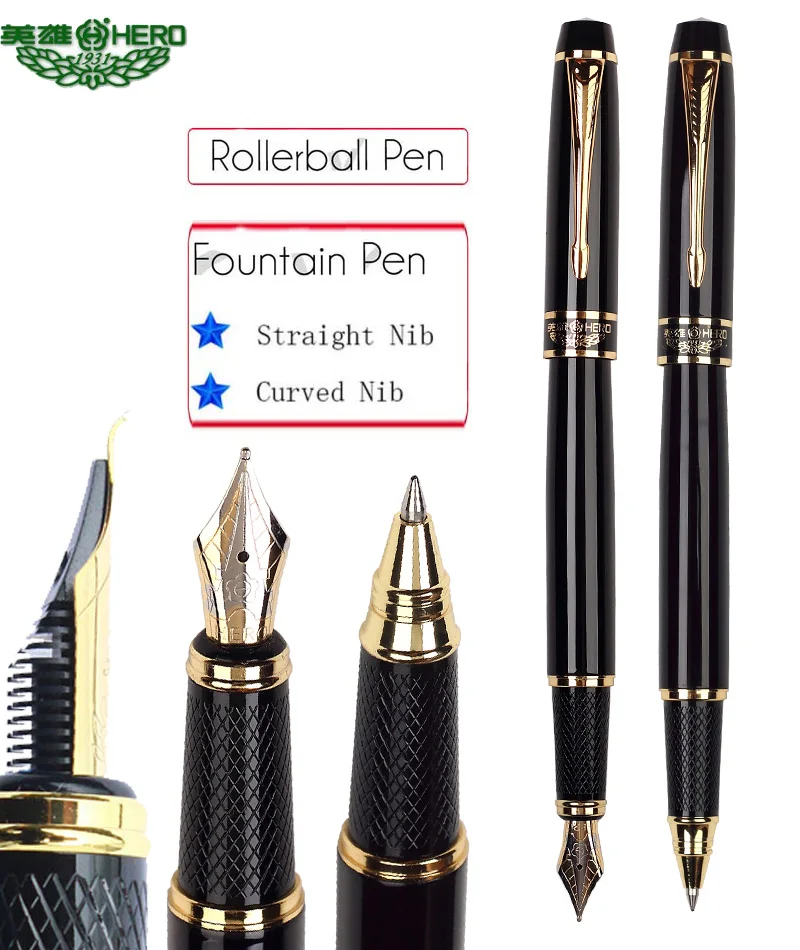 Каллиграфия изогнутые перо или прямой перьевая ручка Ручка роллер герой 7032