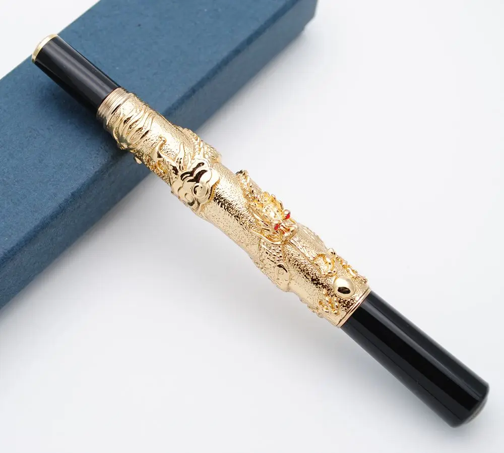 Gold JINHAO Китайский дракон роллер шариковая ручка 0,5 мм Nb - Цвет: Gold