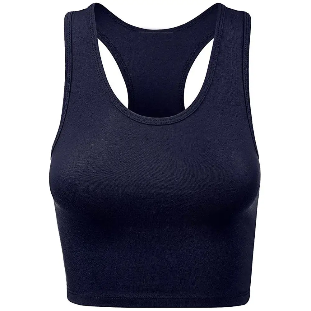 Crop Top Women Athletic Running Sports Bra Streetwear Gym Fitness Seamless Padded Vest Tank Tops 2019 New LD | Женская одежда