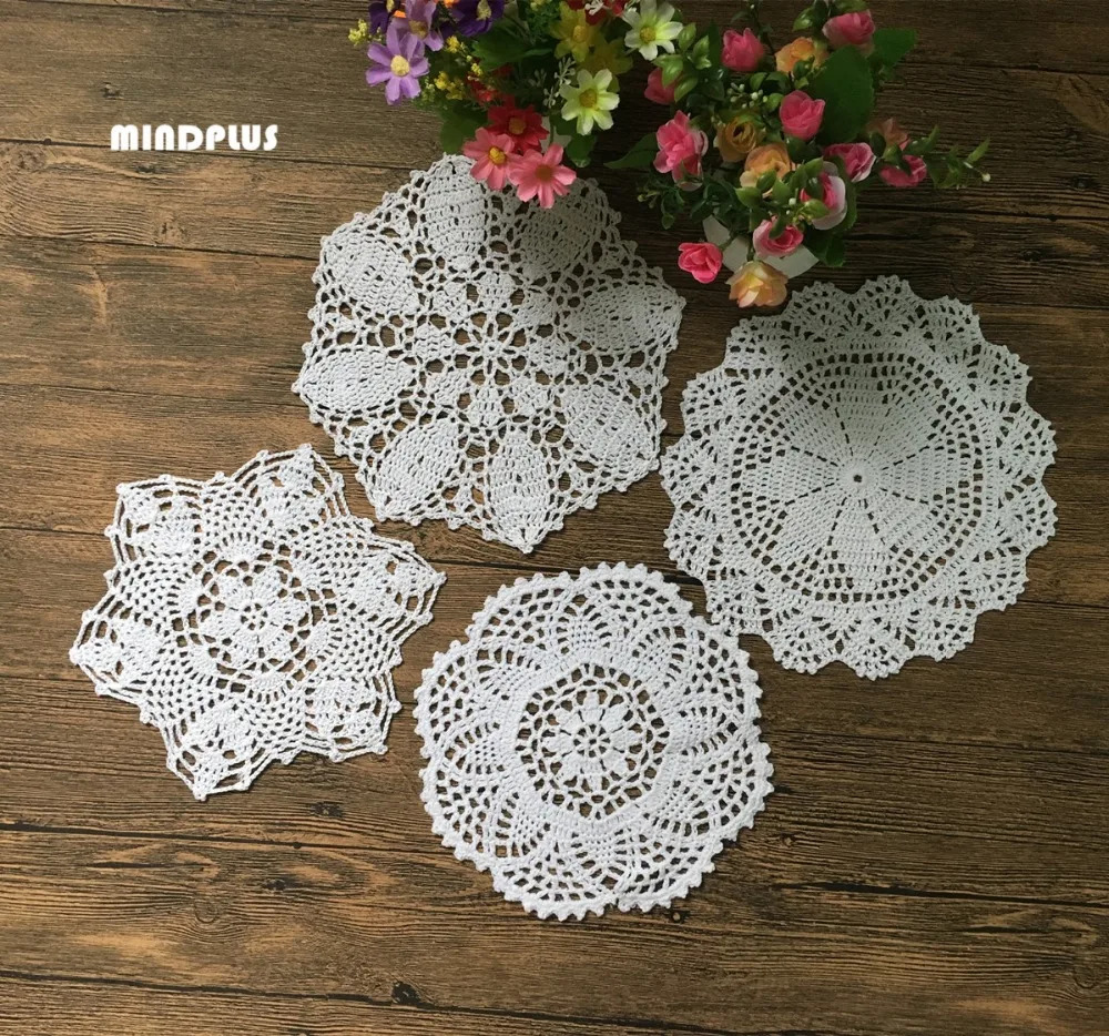 8 шт. круглые подставки из натурального хлопка 9 16 дюймов|Коврики и подложки| |