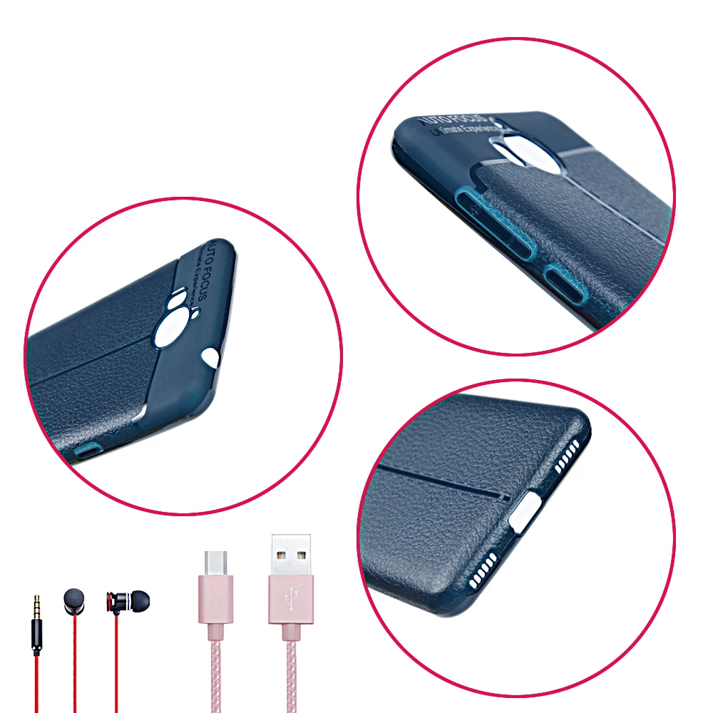 For Huawei Y6 2017 /Y5 III 3 /Honor 6 Play Case Slim Leather Texture Soft Rubber Silicone TPU Phone Protective Shell |