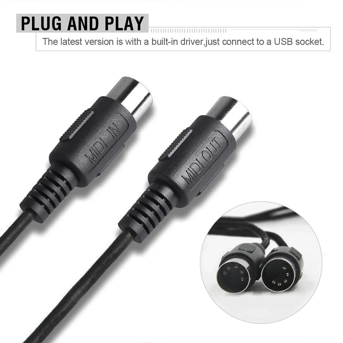 Профессиональный USB в выход MIDI кабель ПК/ноутбук/Mac на музыкальную клавиатуру