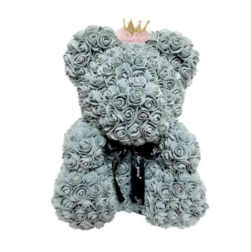 40cm Artificial Flowers Rose Bear Multicolor Plastic Foam Flower Teddy Valentines Day Gift Birthday Party Decorations | Дом и сад