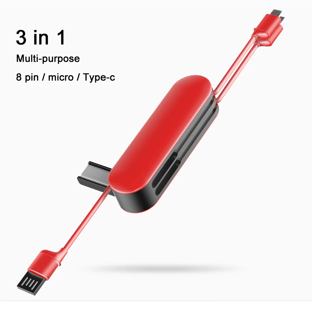Usb-кабель для Micro-зарядки Ascromy 3 в 1 iPhone X XS MAX 7 8 Plus Huawei P20 Pro Samsung S9 зарядное устройство