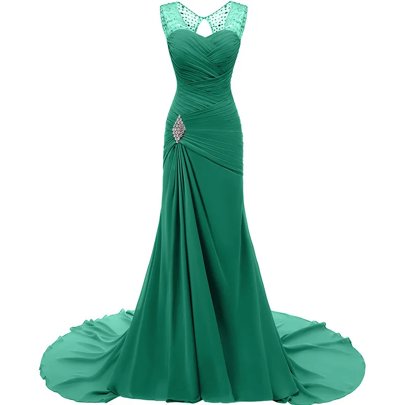 

Mingli Tengda Long Evening Dress Dark Green Mermaid Evening Gown Beaded Sweetheart Dark Purple Dress Robe De Soiree Abendkleider