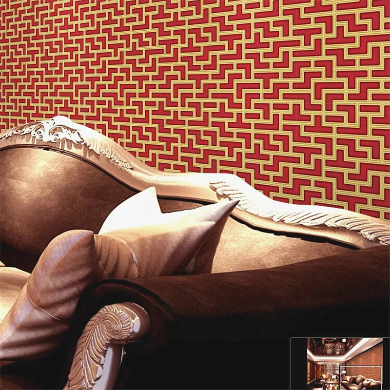 Обои из нетканых материалов с тиснением большие красные синие обои|blue wallpaper|vintage