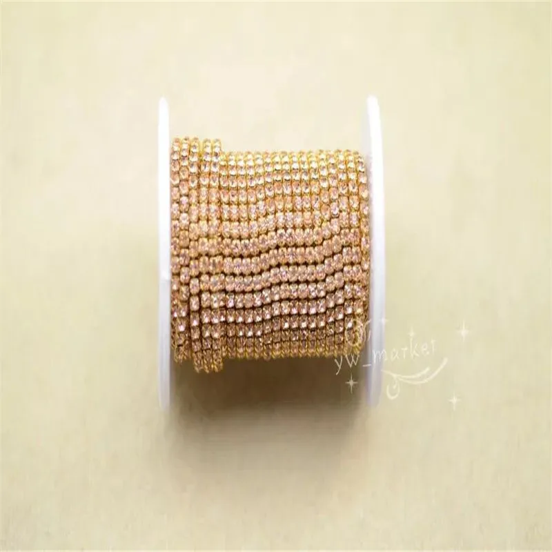LT peach in gold 10 ярдов лента из бисера серебряное золото тесьма отделка платье пришить швейная одежда аксессуары ss6 ss8 ss10 ss12 - Цвет: LT peach in gold