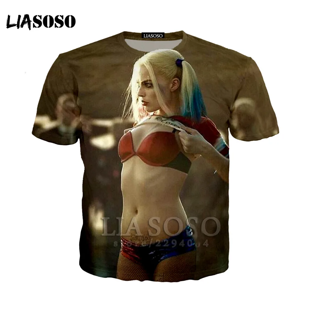 LIASOSO Харли Куинн футболка для мужчин и женщин футболки Супермен Дэдпул джокер Homme