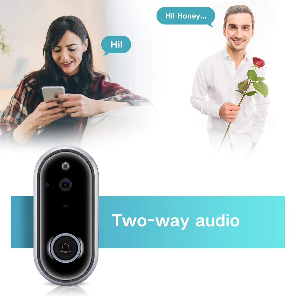 CDYCAM WiFi видео дверной звонок 720 P камера дверного звонка ночного видения беспроводной звонок с телефонной связью батарея Дверь камера домофон