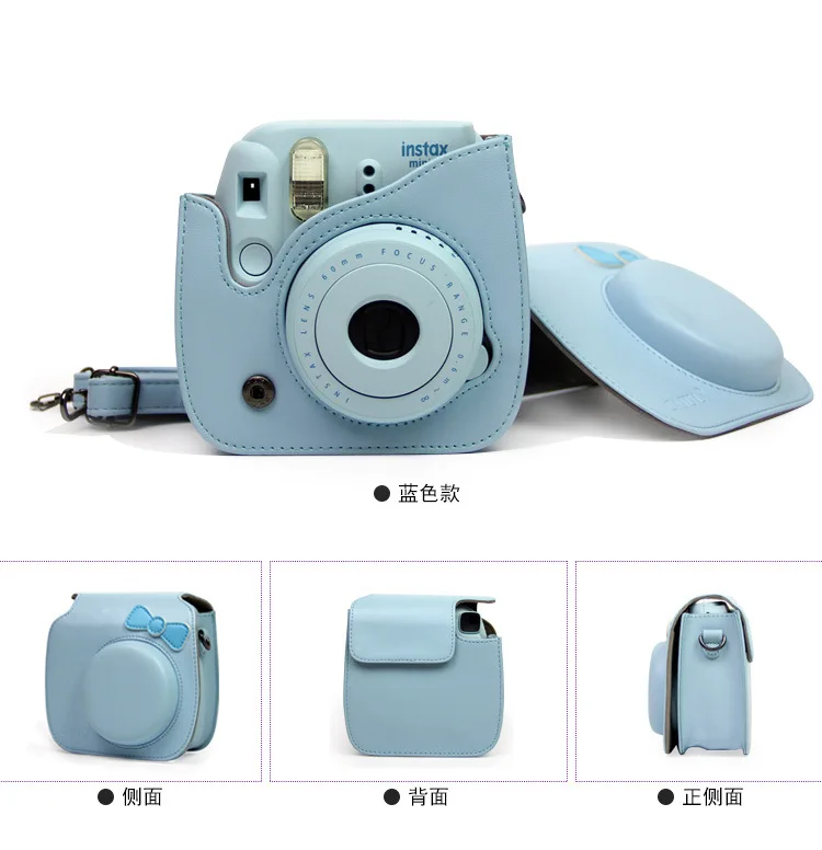 Из искусственной кожи Камера сумка с бантом Сумка для Fuji Fujifilm mini8/8 +/9 Polaroid Instax |