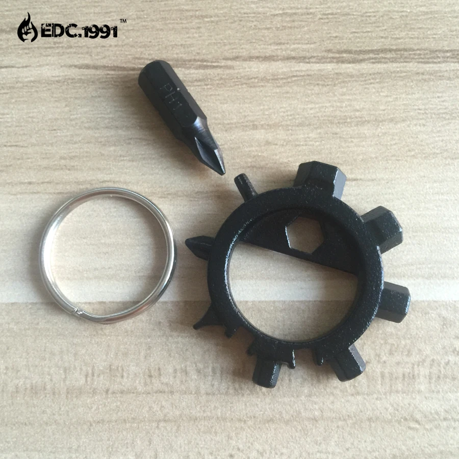 Multi function stainless steel EDC toos 12 screwdriver key ring bottle opener bicycle adjust tools | Спорт и развлечения