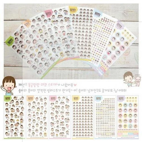 Set-2 XRHYY 1 упаковка из 6 шт. милый дневник мультфильм шаблон украшения Скрапбукинг наклейки прозрачный ПВХ канцелярские планировщик наклейки - Цвет: Set-2