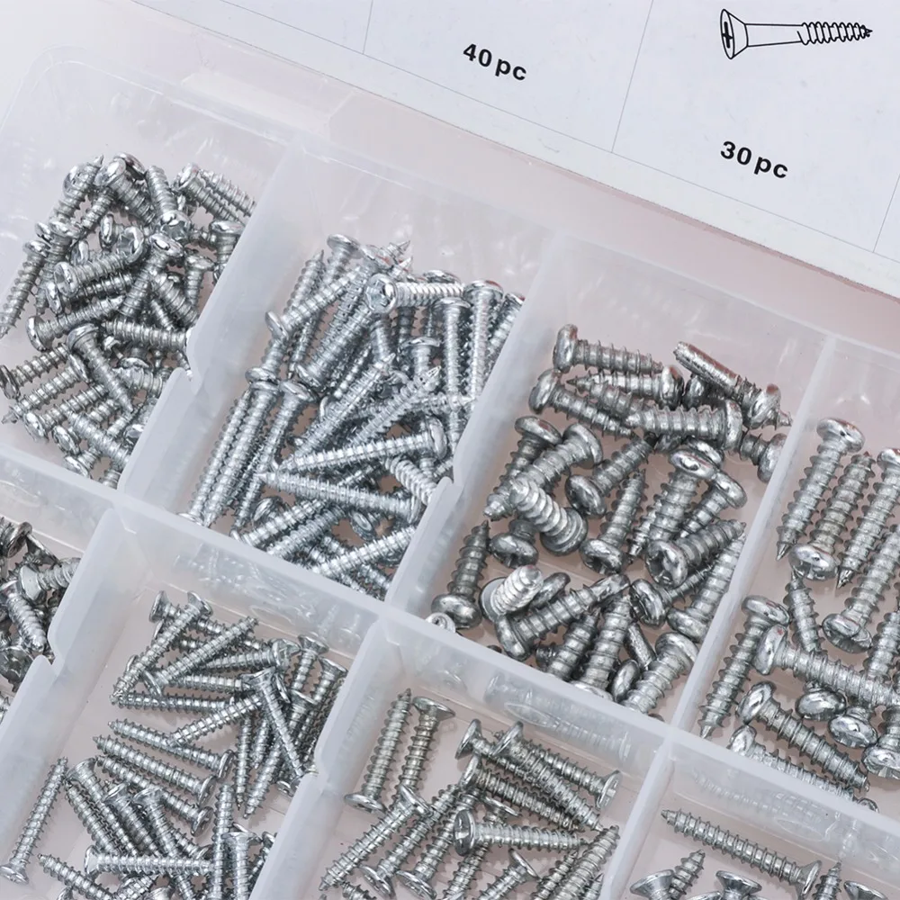 360 шт. деревянные винты ассортимент самонарезающие содержит 12 популярных