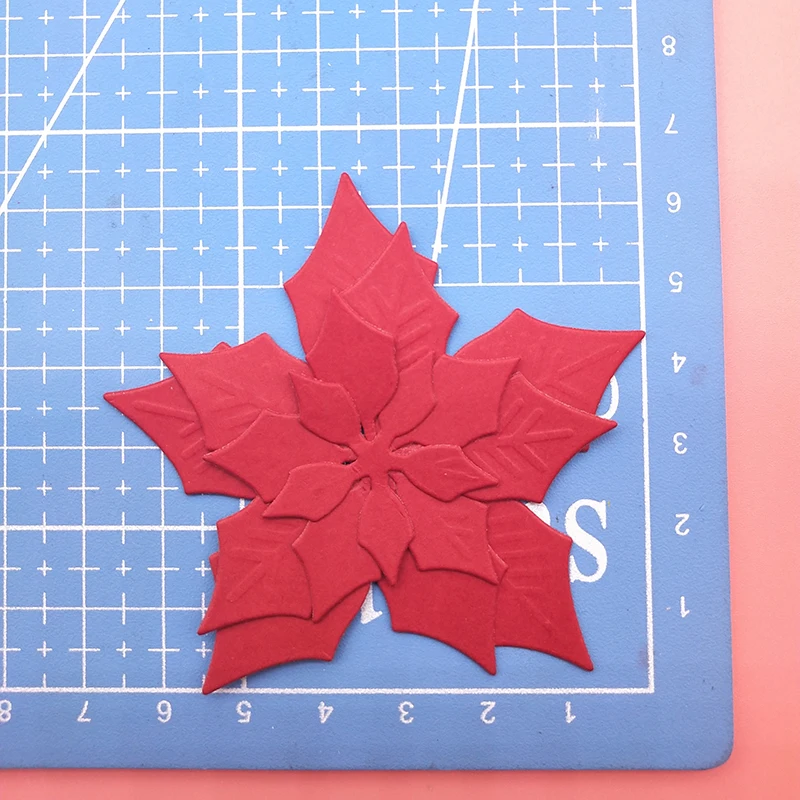 Многослойные штампы Poinsettia с гравировкой на Рождество и Рождество, металлические штампы для скрапбукинга, бумага для крафта, художественный рельефный шаблон