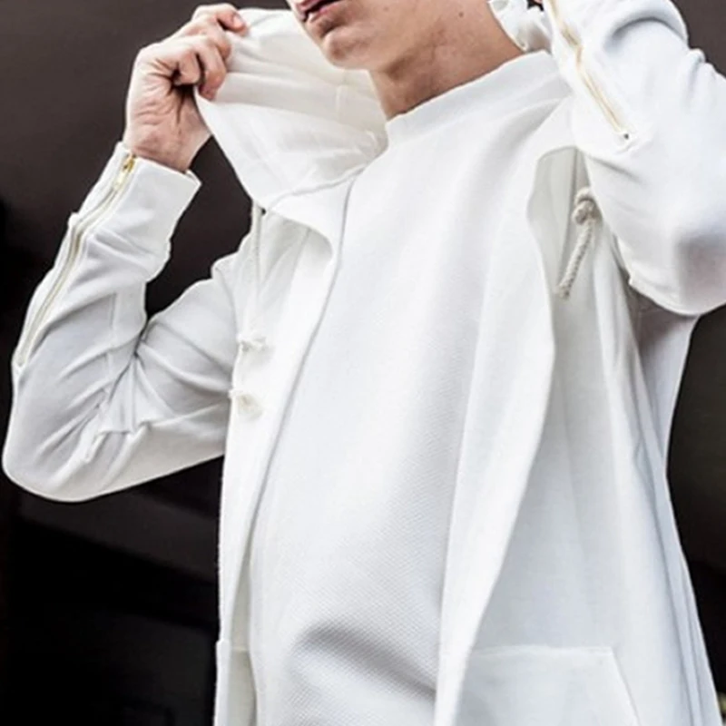 

Men Hooded Sweatshirt 2019 Fashion Hip Hop Punk Rock Style Mantle Outwear Moleton Jacket Hoodies Long Sleeve Cloak Male Coat