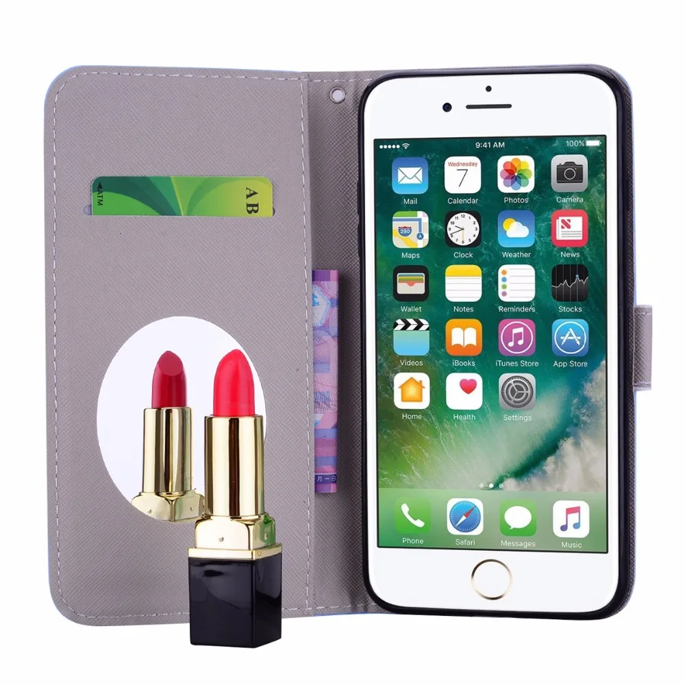 Роскошный кожаный флип чехол для iPhone 6 s 7 8 plus x XS Max XR кошелек iphone с держателем карты