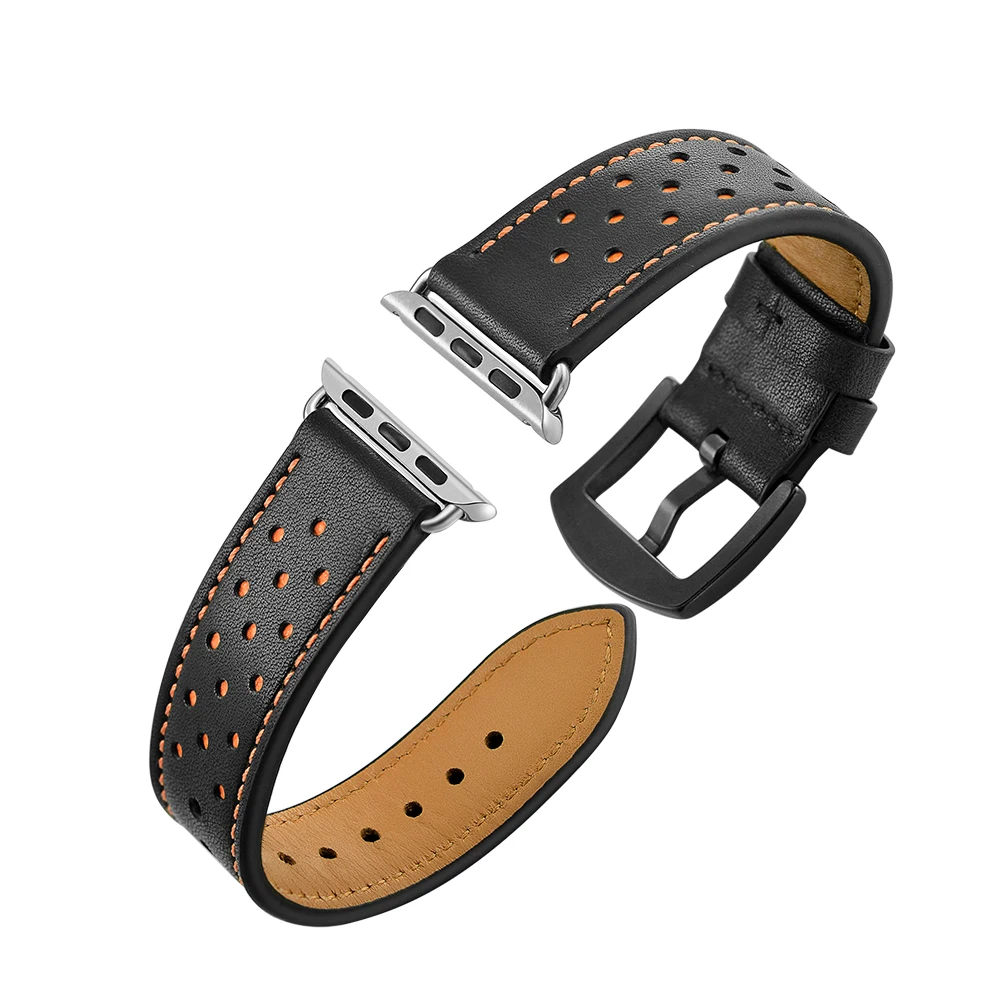 Хохлатый кожаный ремешок для apple watch Band 4 42 мм/38 мм 3 iwatch band 44 мм/40 мм correa apple watch 4 band наручный браслет ремень 2 1