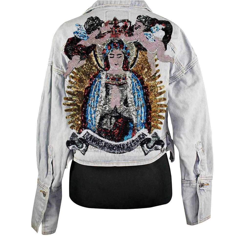 1 шт. большая блестка с аппликацией Angel Boys Goddess Mary брендовые нашивки вышивкой сзади