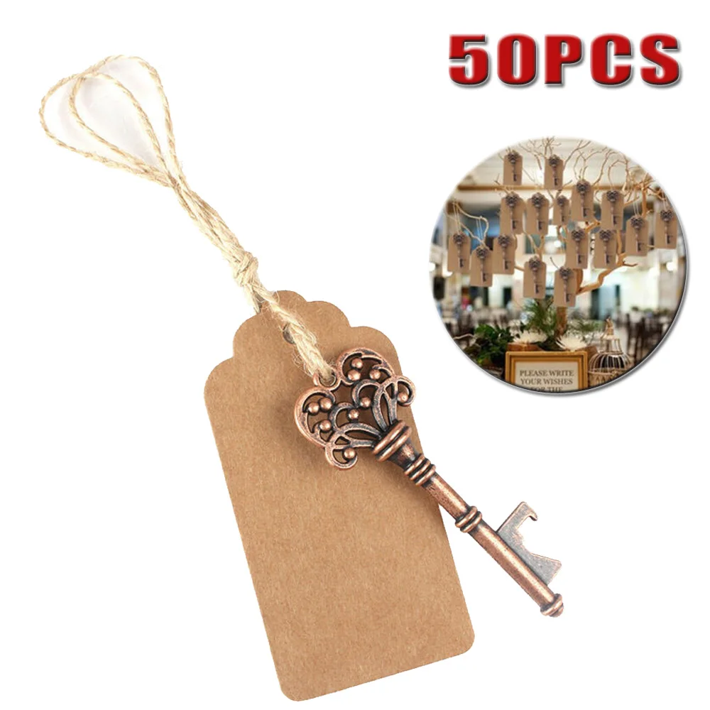 Полезные 50 комплектов Свадебные сувениры скелет ключ открывалка для бутылок