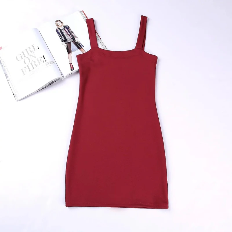 skitzyou Sexy Sleeveless Women White Bodycon Mini Basic Dress Black Spaghetti Strap Off Shoulder 2018 Summer Sheath Party | Женская