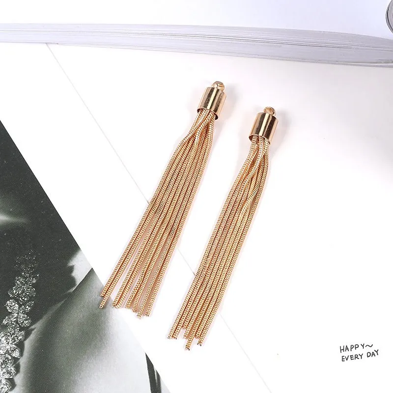 2 шт./упак. Глод Серебряный металлический кулон с кисточкой Декоративные DIY серьги ручной работы материал изделия аксессуары из бисера 7 см