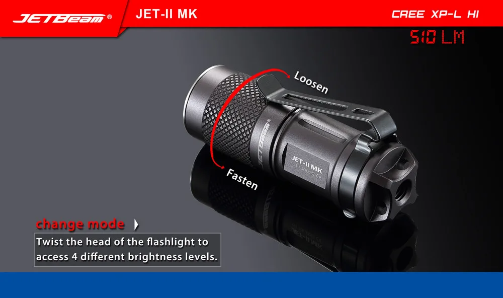 Высококачественный портативный Водонепроницаемый светодиодный фонарик JETbeam JET II MK XPL HI 510 люмен Прямая поставка