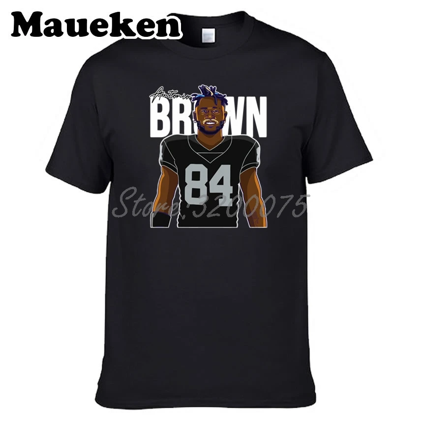 Мужская футболка AB84 Antonio Brown 84 с усами из Окленда круглым вырезом W19031015 | одежда