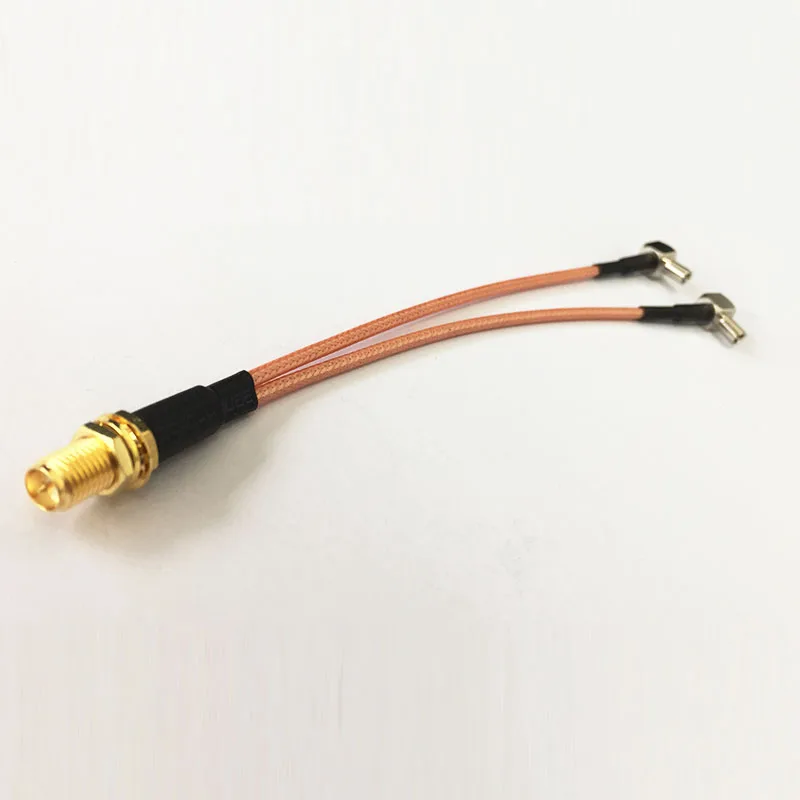 Новый RP SMA женский 2X TS9 правый угол разъем адаптера Y типа комбайнер кабель гибкий