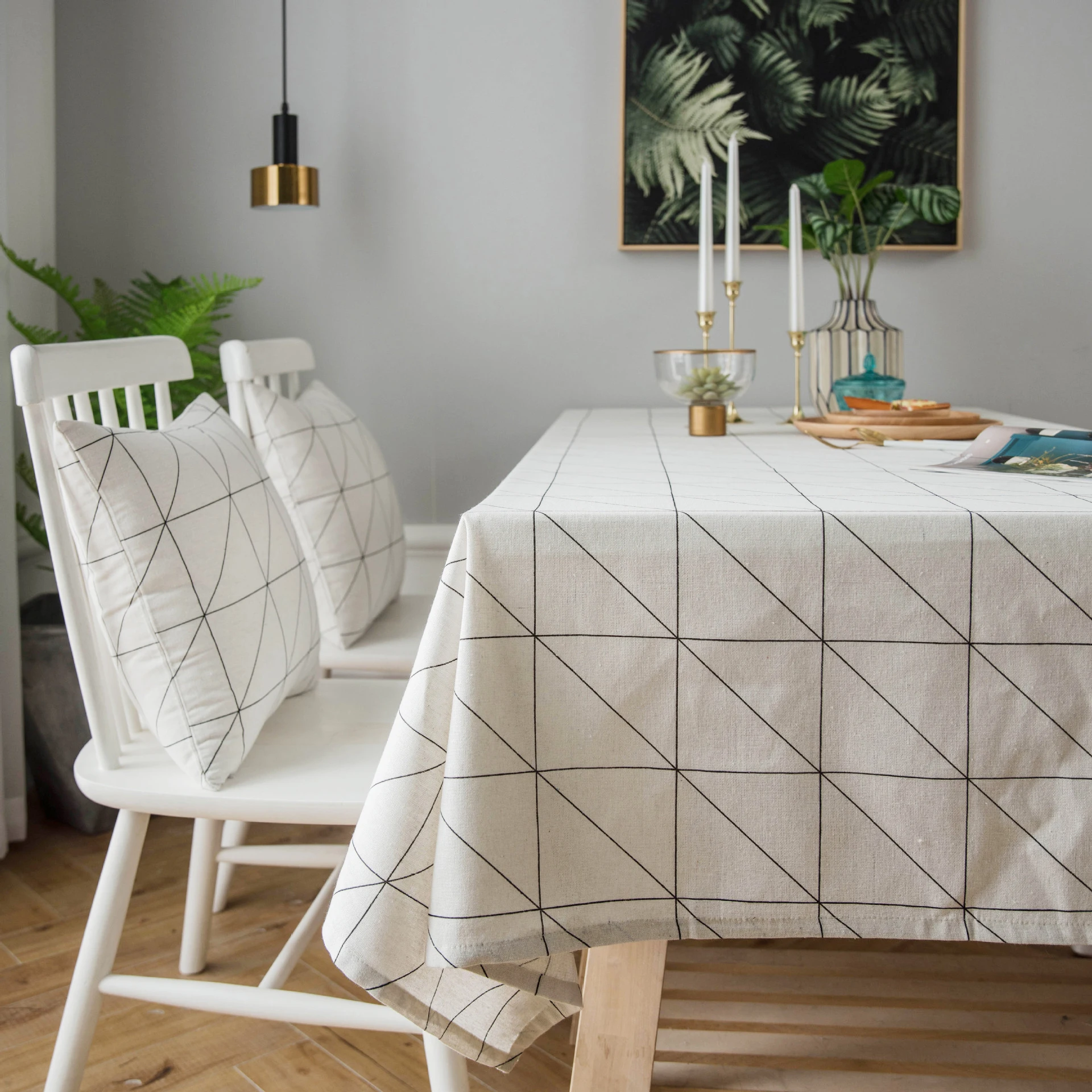 Простой дизайн Linellae скатерть с принтом мягкая для ужина чайного столика