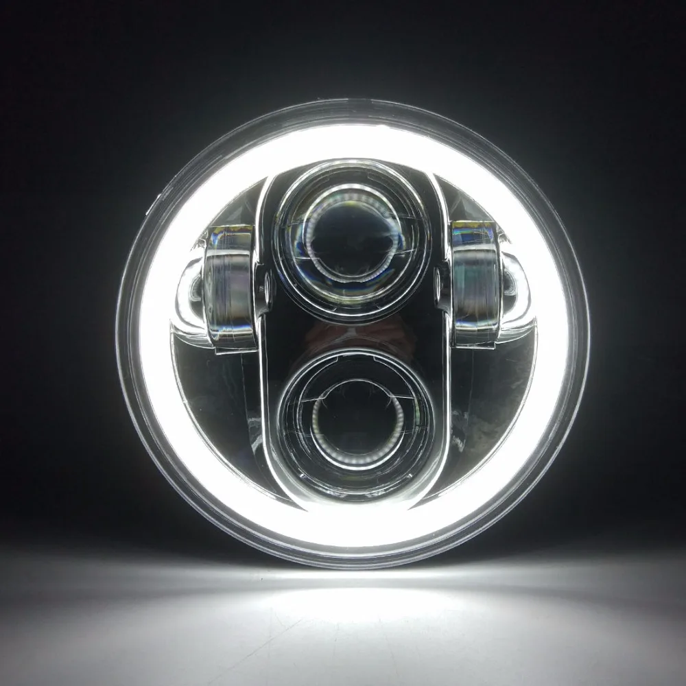 5 3/4 &quotмотоцикл 75&quot дюймовый светодиодный головной светильник ангельские глаза