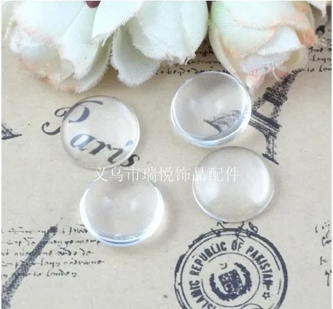 

Wholesale DIY 18*18mm Clear Transparent Domed Round Flat Back Crystal Magnifying Glass Cabochon Fit Cameo Settings 50pcs A1696