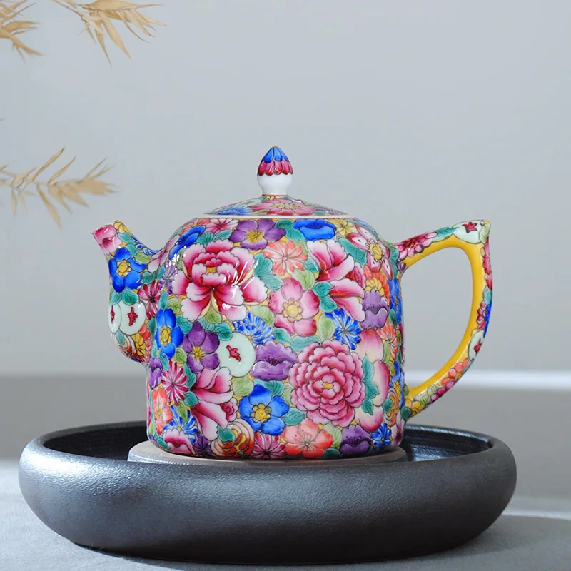 300 мл Jingdezhen бутики Семейные розы фарфоровые цветы чайный горшок искусственный