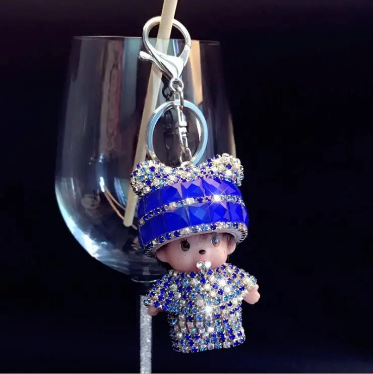 Homhual Мода Блестящий горный хрусталь панда куклы брелок Оптовая очаровательные