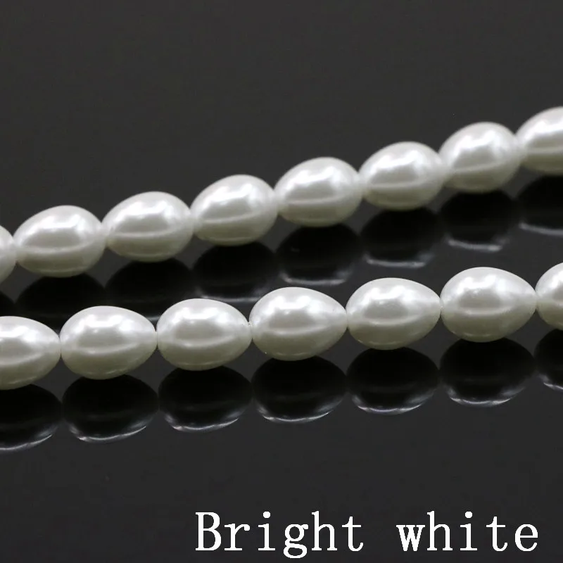 

Glass pearl water drop shape 7x9mm loose beads 15 inch DIY wholesale tow colors to choose from women jewelry making